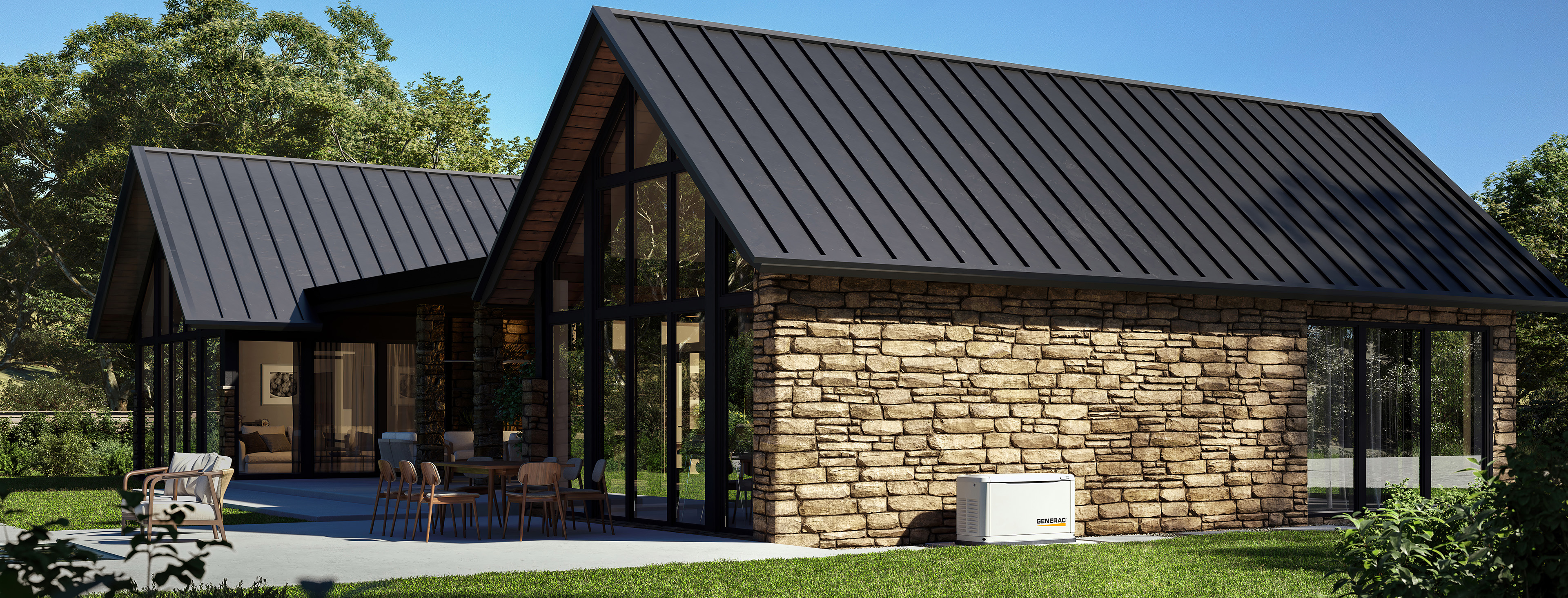 Generac home standby generator powering a household